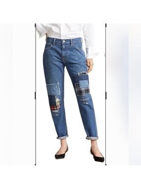 NWT Polo Ralph Lauren Patchwork The Slim Boyfriend Jeans Rope Dyed Size 31 NEW